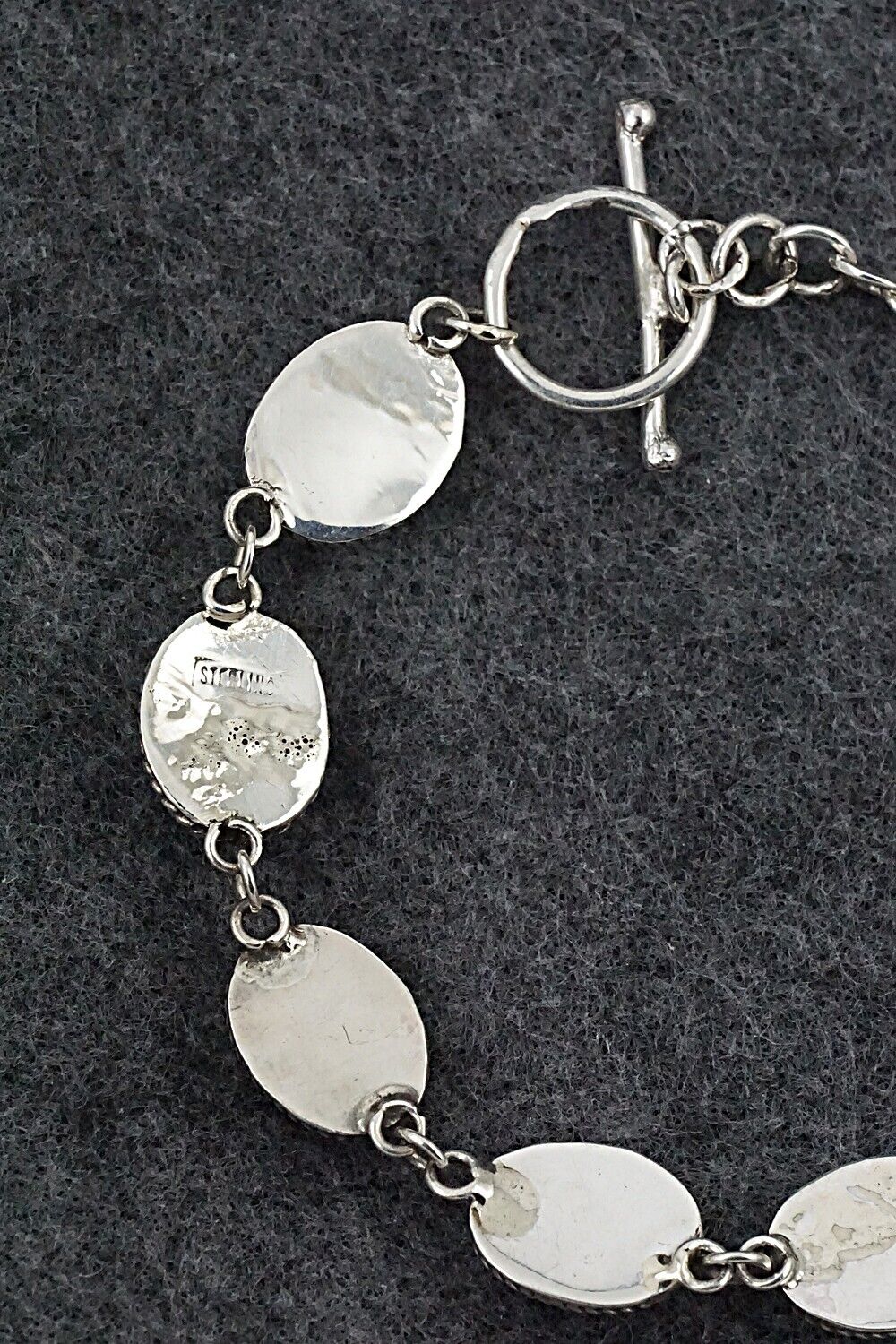 Turquoise & Sterling Silver Link Bracelet - Ernest Hawthorne