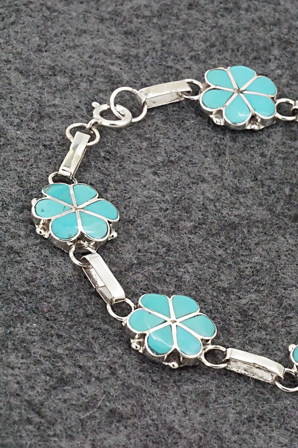Turquoise & Sterling Silver Link Bracelet - Gina Dosedo