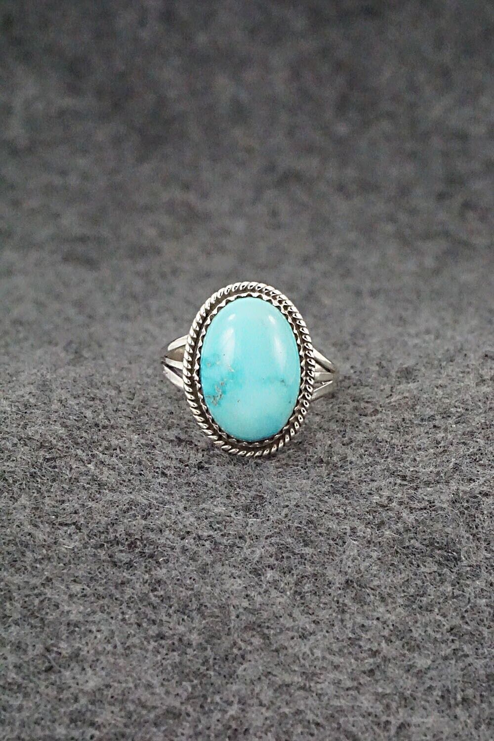 Turquoise & Sterling Silver Ring - Tom Dinetso - Size 8