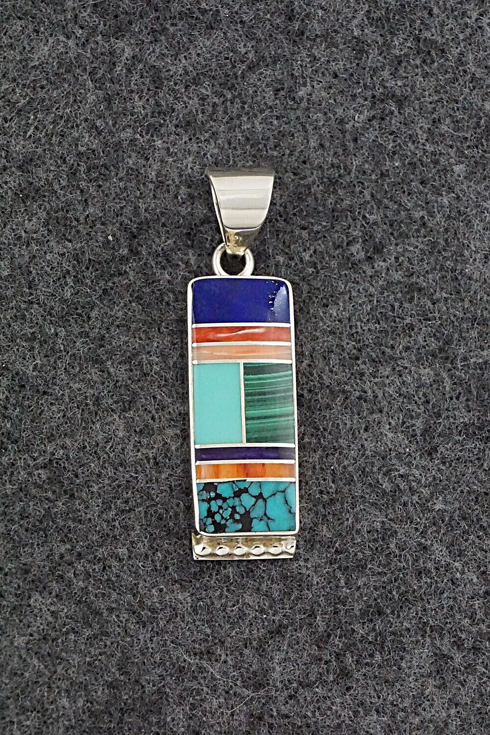 Multi-Stone & Sterling Silver Pendant - Curtis Manygoats