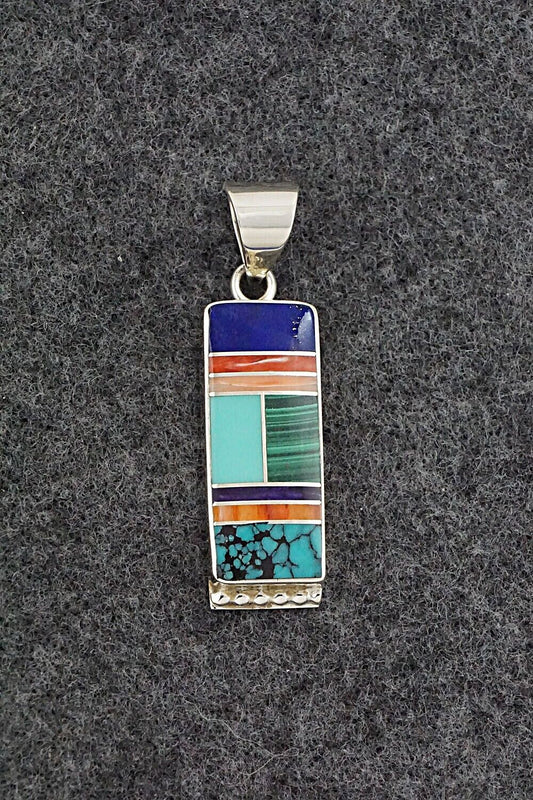 Multi-Stone & Sterling Silver Pendant - Curtis Manygoats