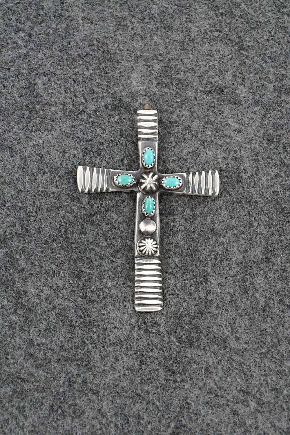 Turquoise & Sterling Silver Pendant - Martha Cayatineto