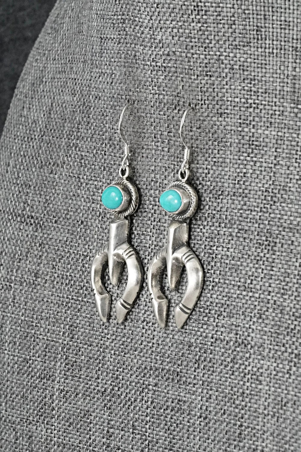 Turquoise & Sterling Silver Earrings - Gary Shorty