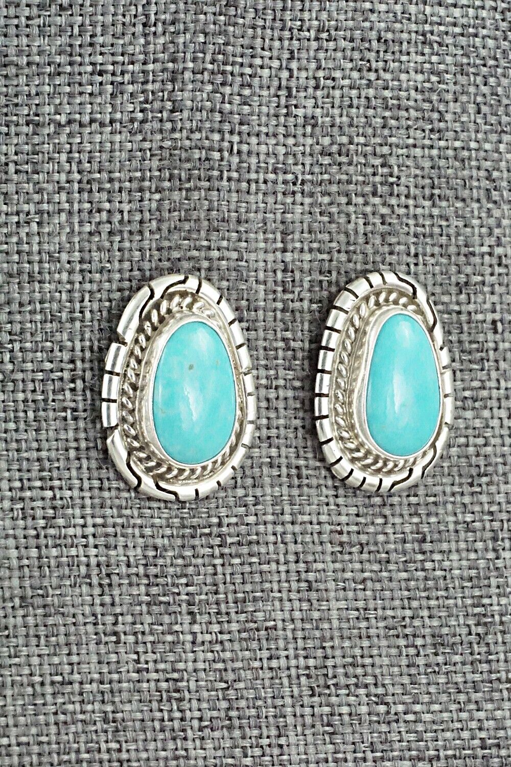 Turquoise & Sterling Silver Earrings - Peggy Skeets