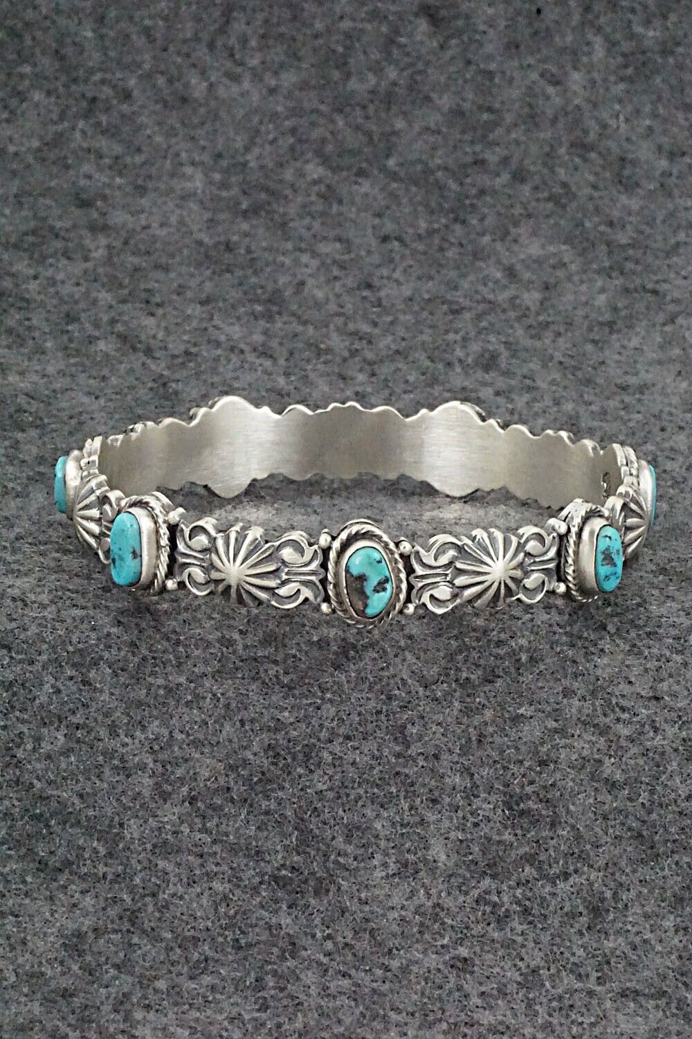Turquoise & Sterling Silver Bangle Bracelet - Thomas Yazzie