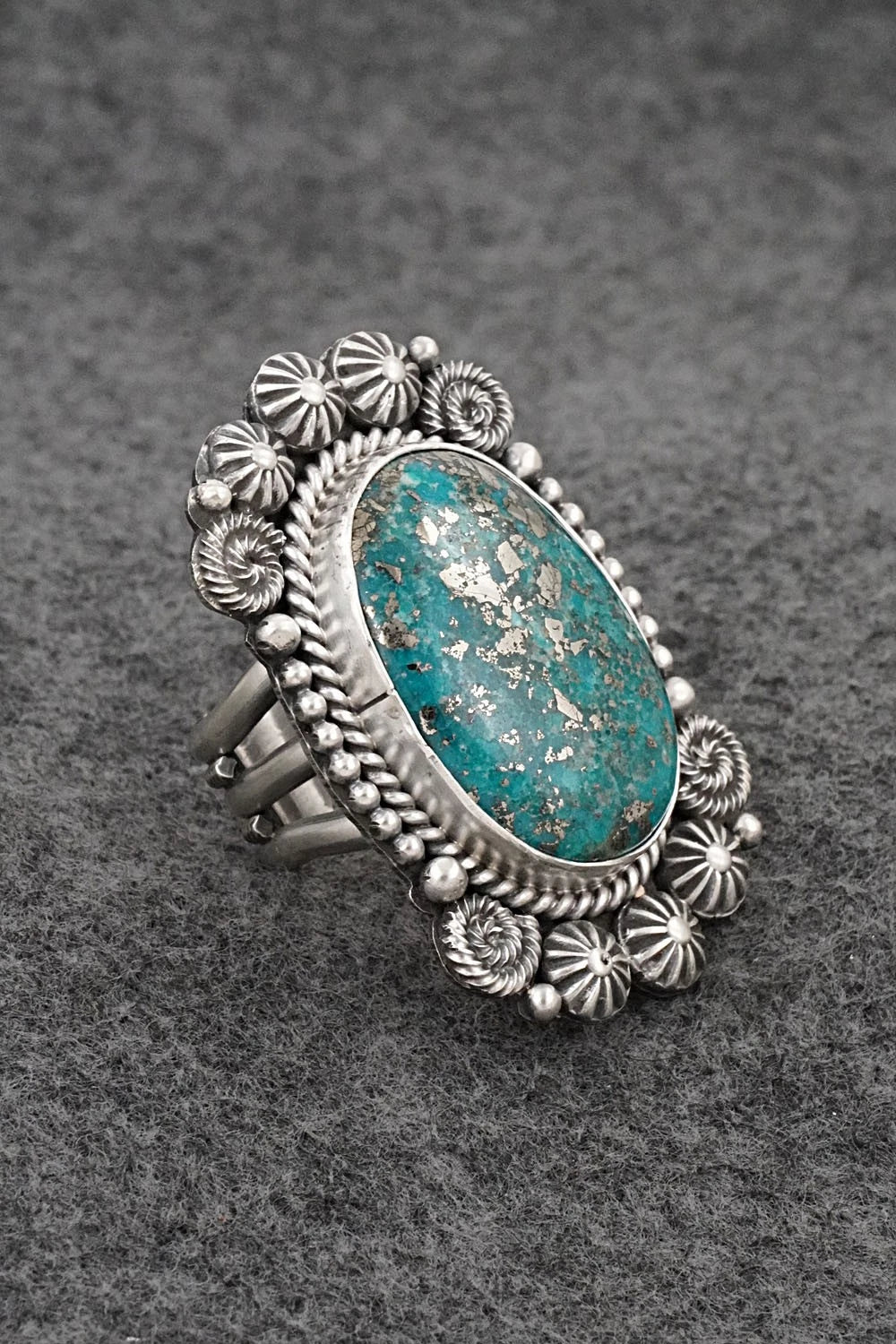 Turquoise & Sterling Silver Ring - Rosita Calladitto - Size 9