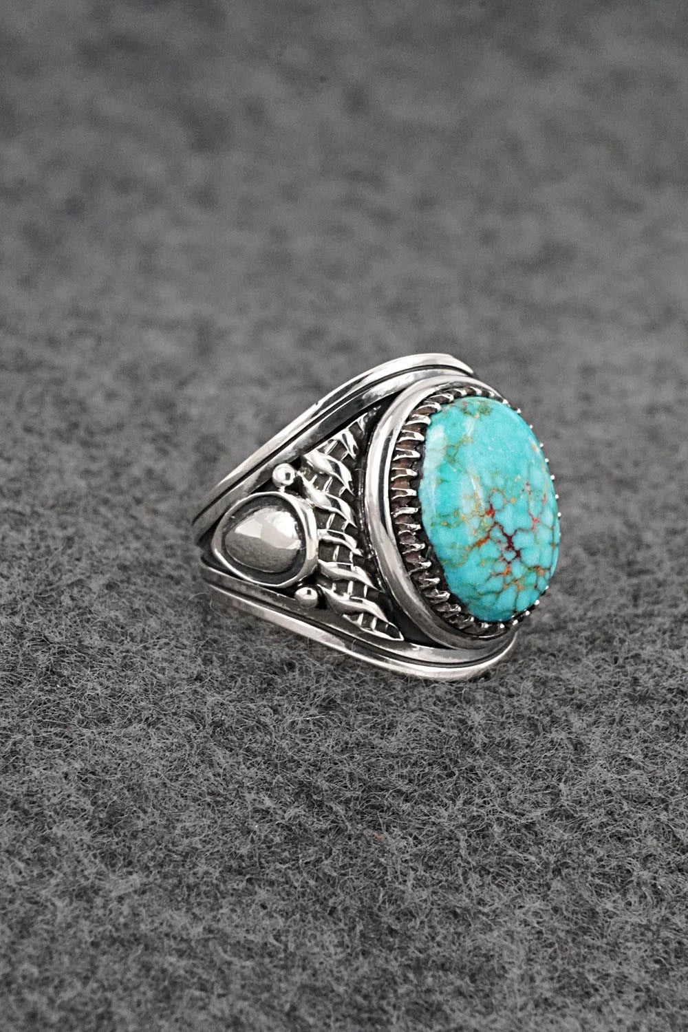 Turquoise & Sterling Silver Ring - Derrick Gordon - Size 8