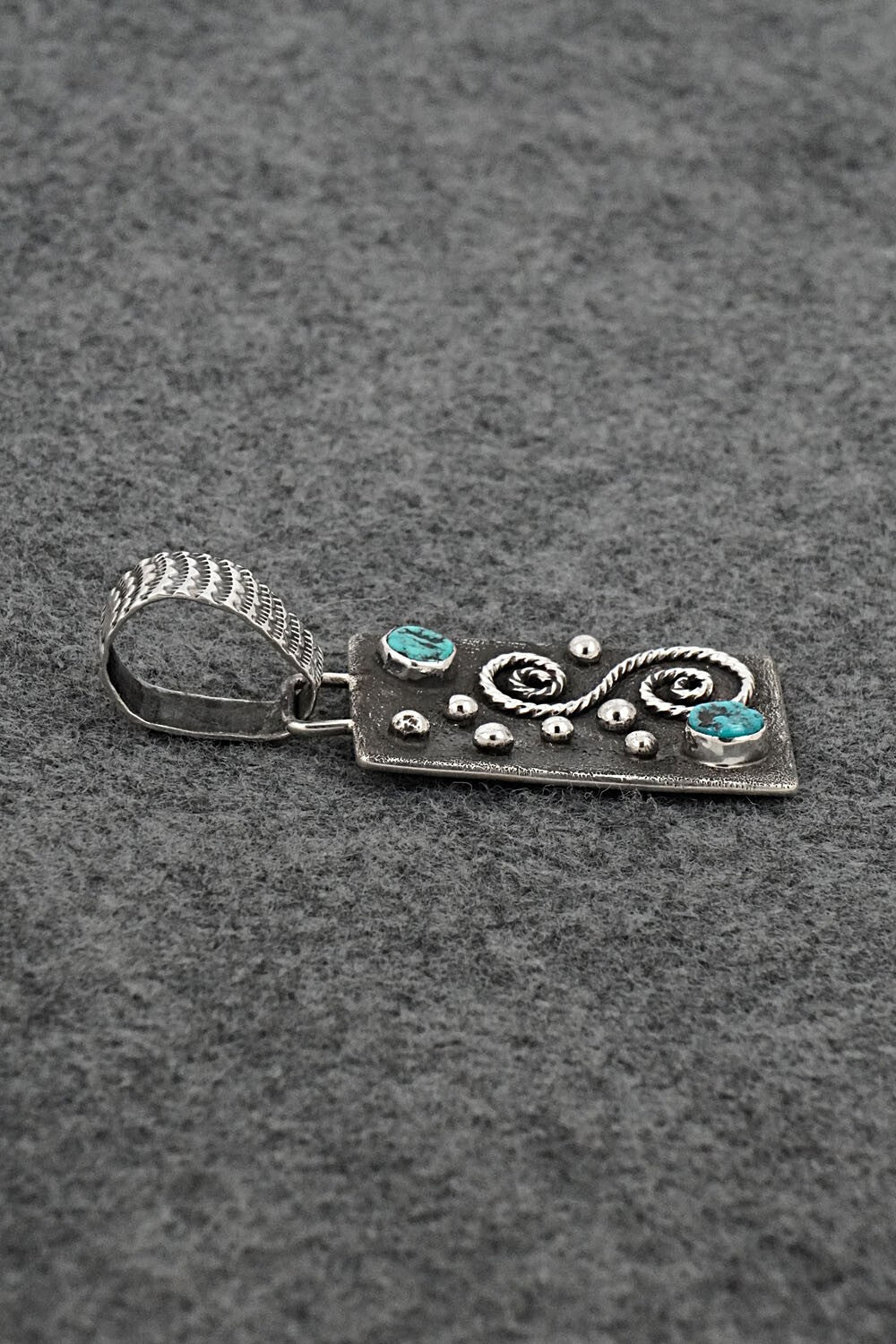 Turquoise & Sterling Silver Pendant - Ernest Rangel