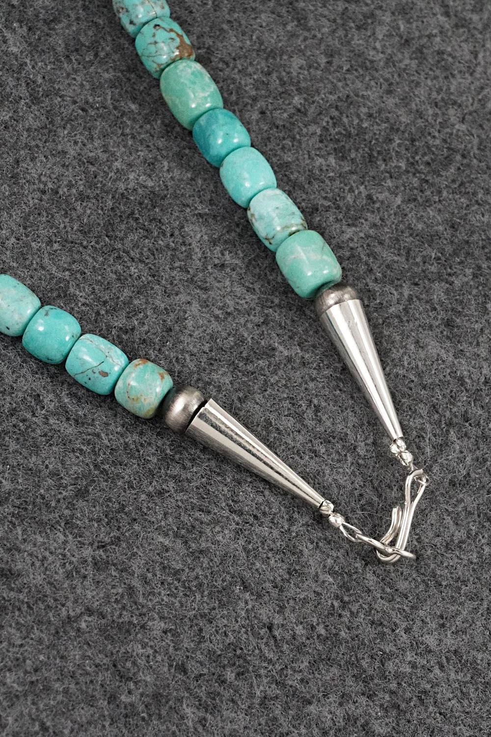 Turquoise & Sterling Silver Necklace 20" - Doreen Jake