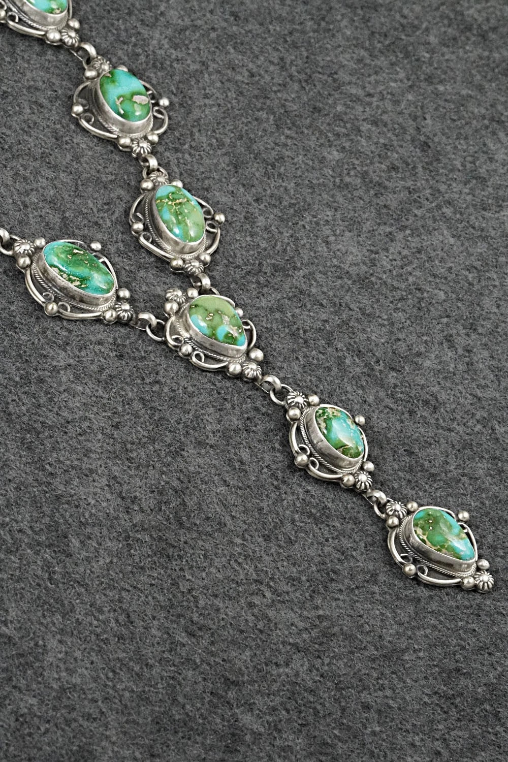 Turquoise & Sterling Silver Necklace and Earrings Set - Kathleen Livingston