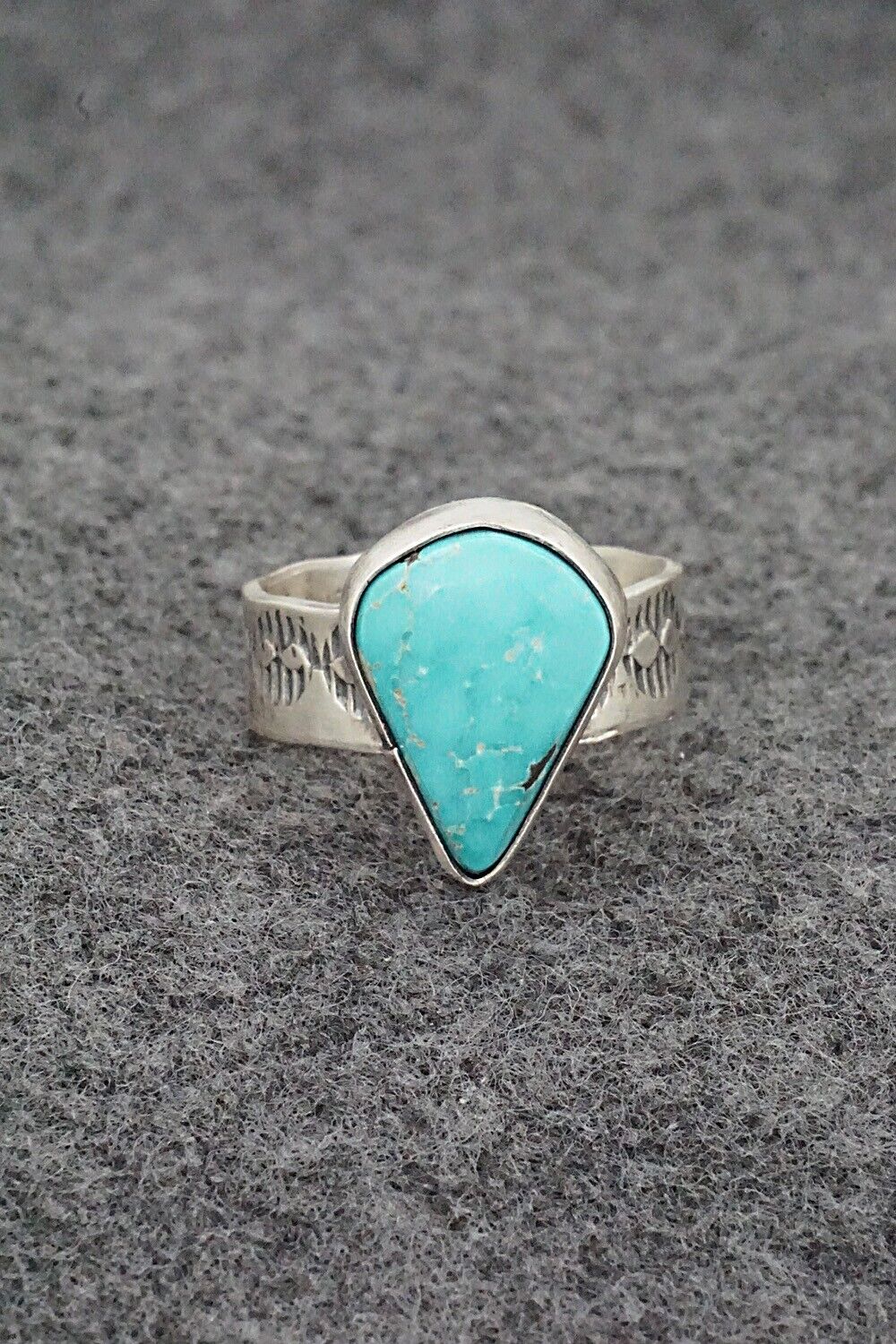 Turquoise & Sterling Silver Ring - Danny Henio - Size 8.5