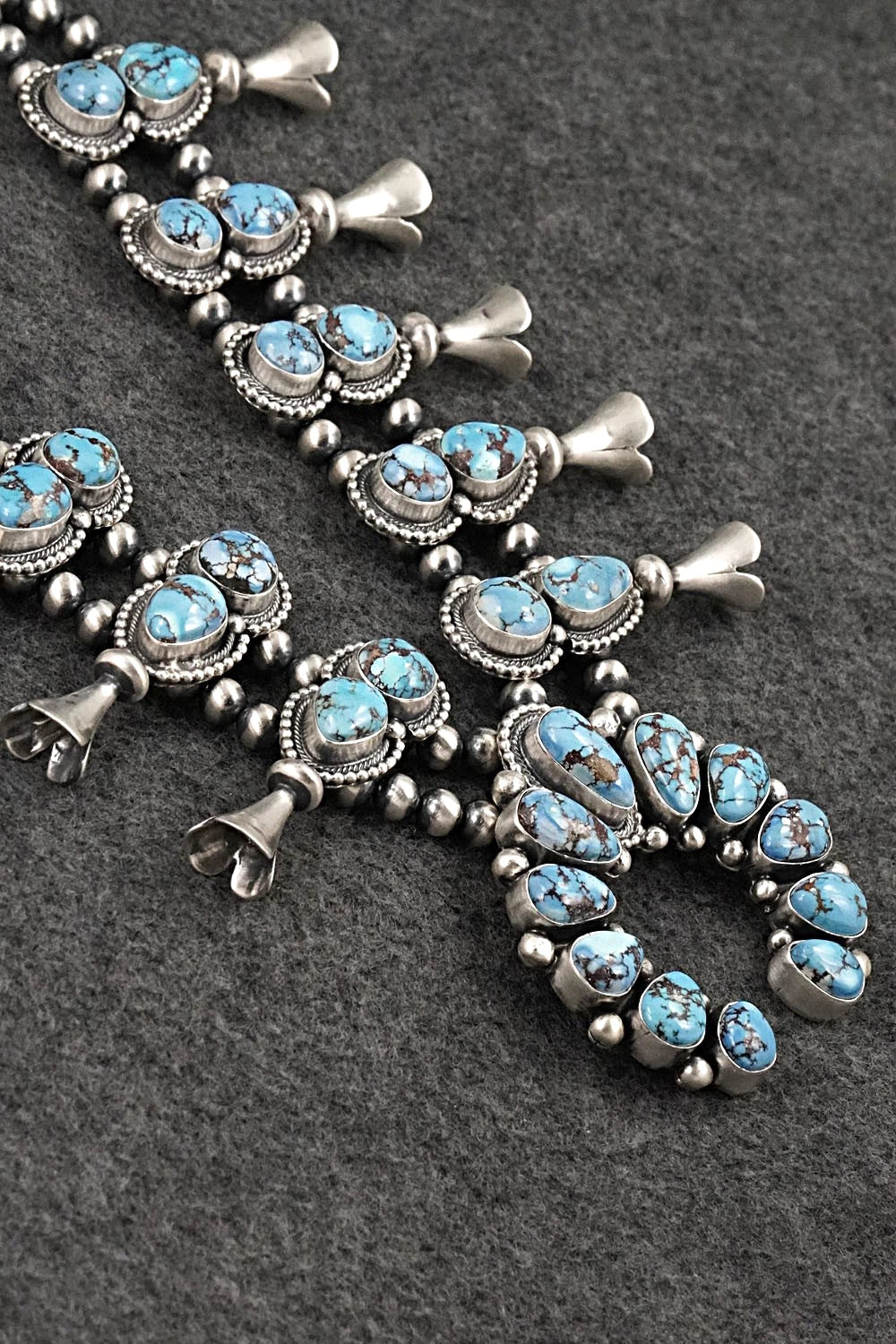 Turquoise & Sterling Silver Squash Blossom Set - Darrin Livingston