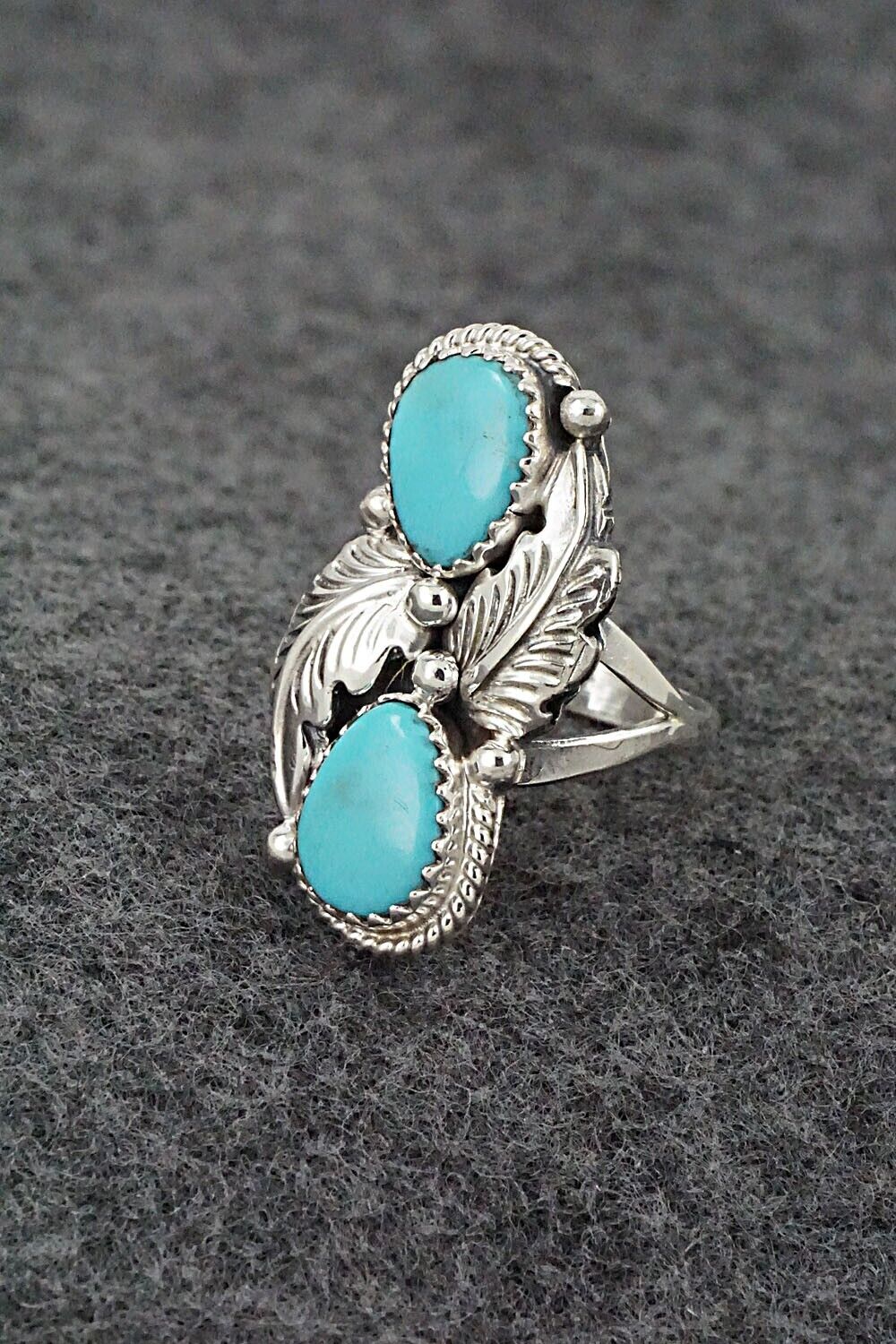 Turquoise & Sterling Silver Ring - Jerryson Henio - Size 6.5