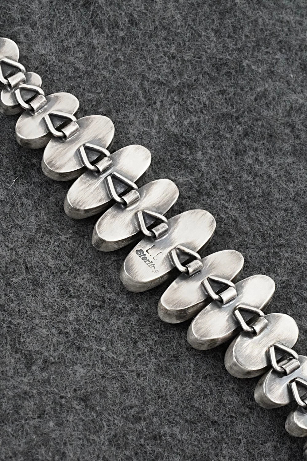 Coral & Sterling Silver Link Bracelet - Loretta Delgarito