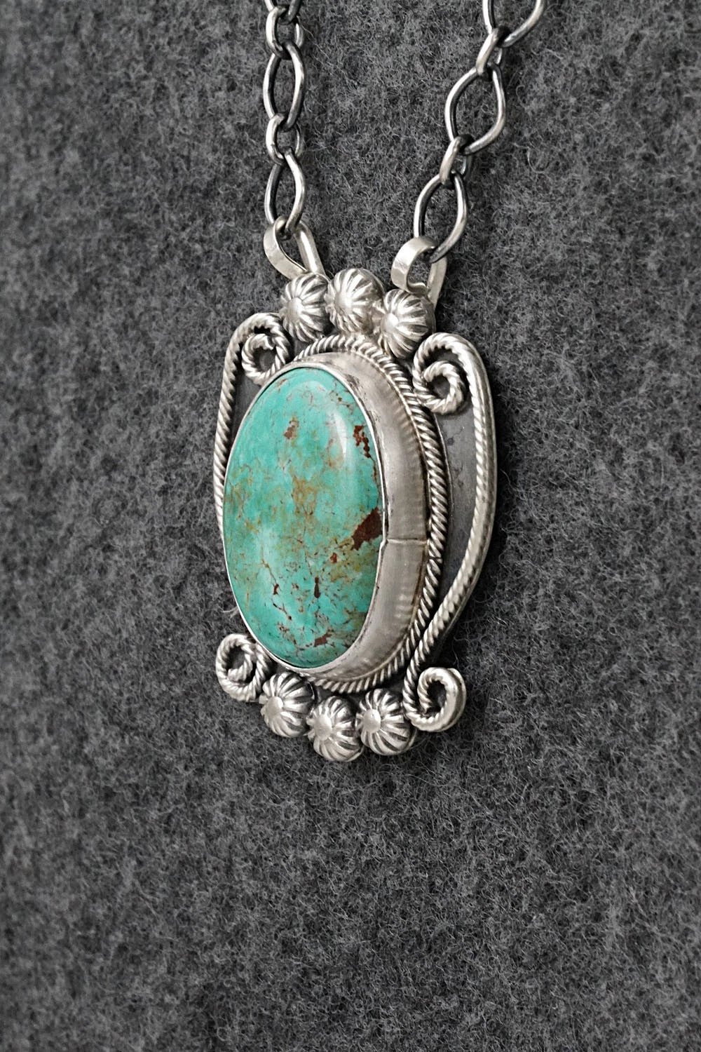 Turquoise & Sterling Silver Necklace - Cordell Platero