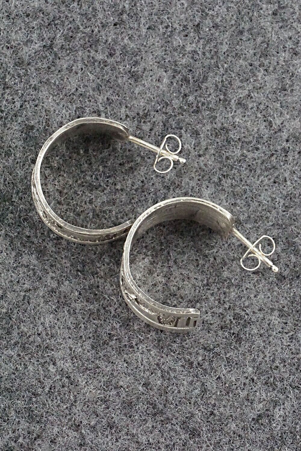 Sterling Silver Hoop Earrings - Elaine Becenti