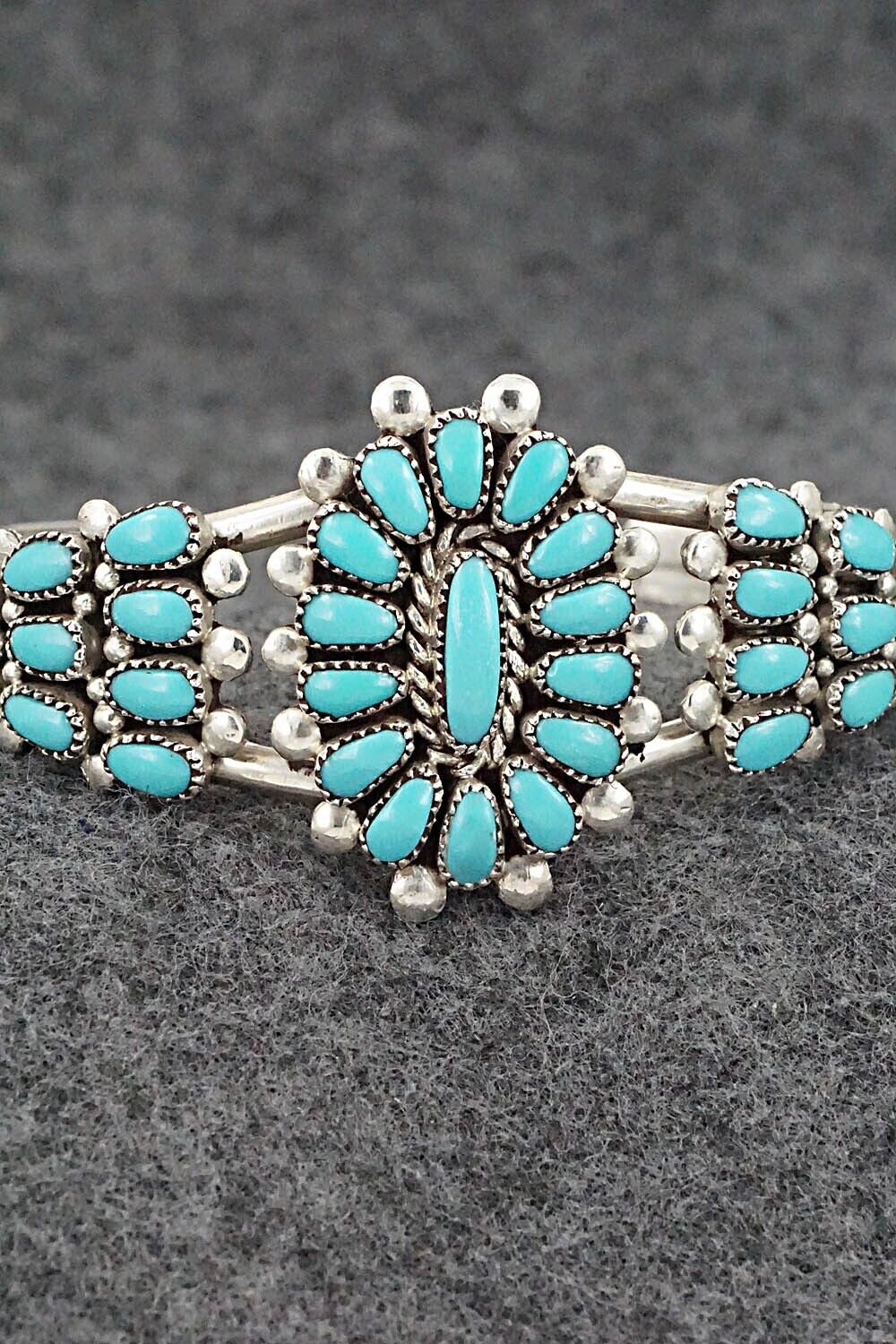 Turquoise & Sterling Silver Bracelet - Lorraine Waatsa