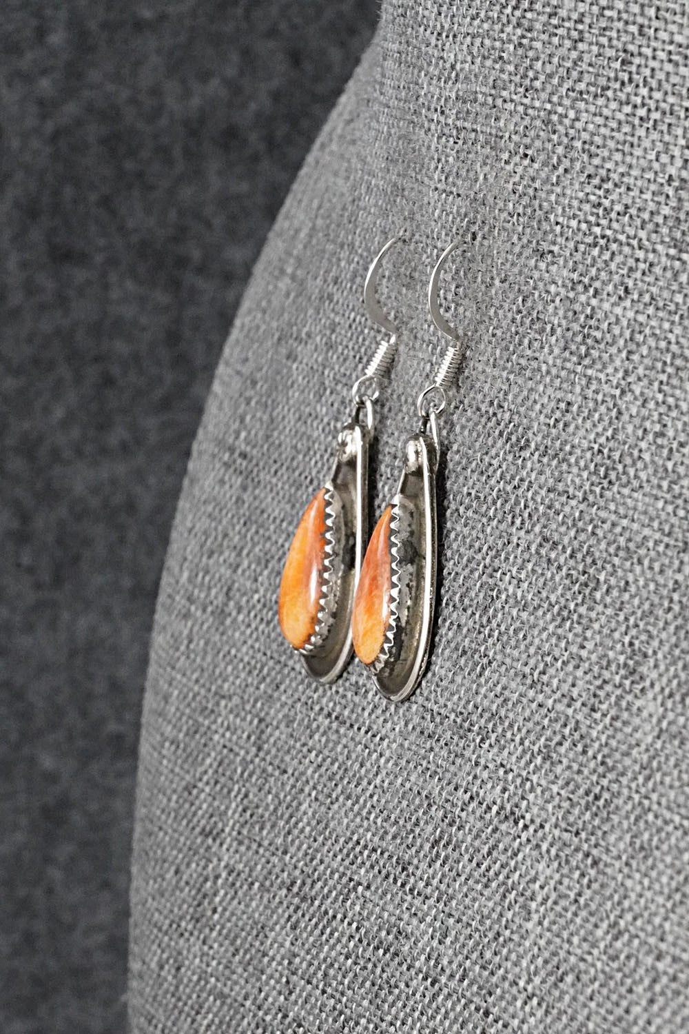Spiny Oyster & Sterling Silver Earrings - Priscilla Reeder