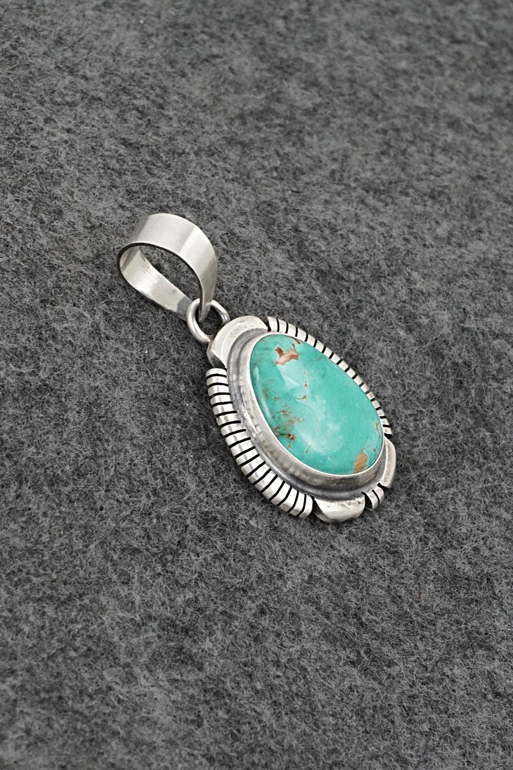 Turquoise & Sterling Silver Pendant - Thomas Franscisco
