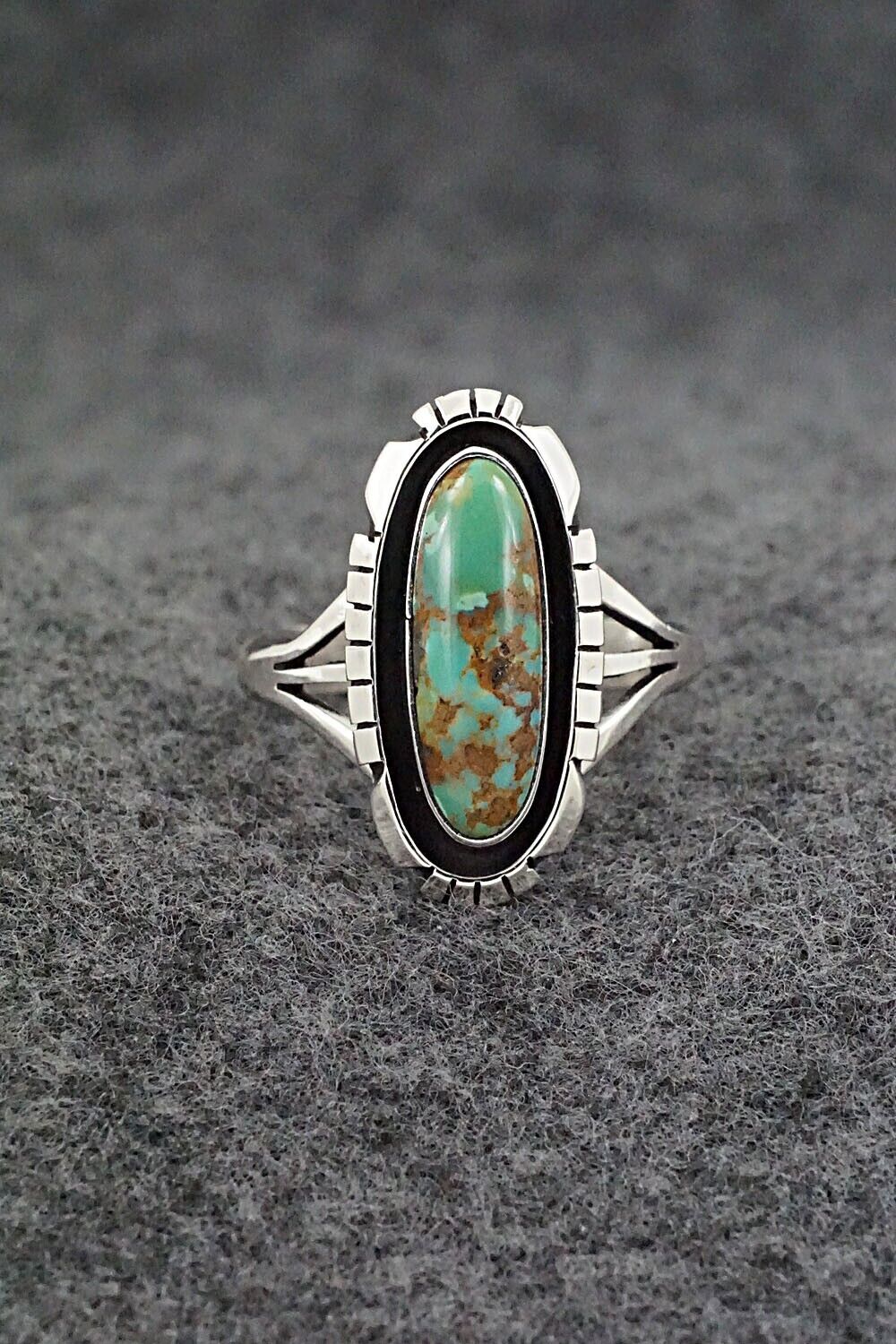 Turquoise & Sterling Silver Ring - Amos Begay - Size 9.25