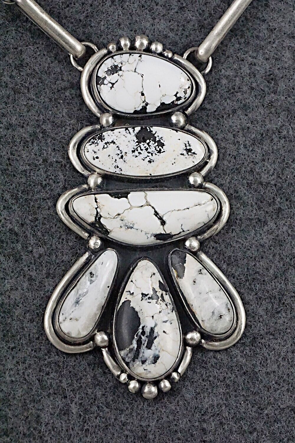White Buffalo & Sterling Silver Necklace & Earrings Set - Angela Martin