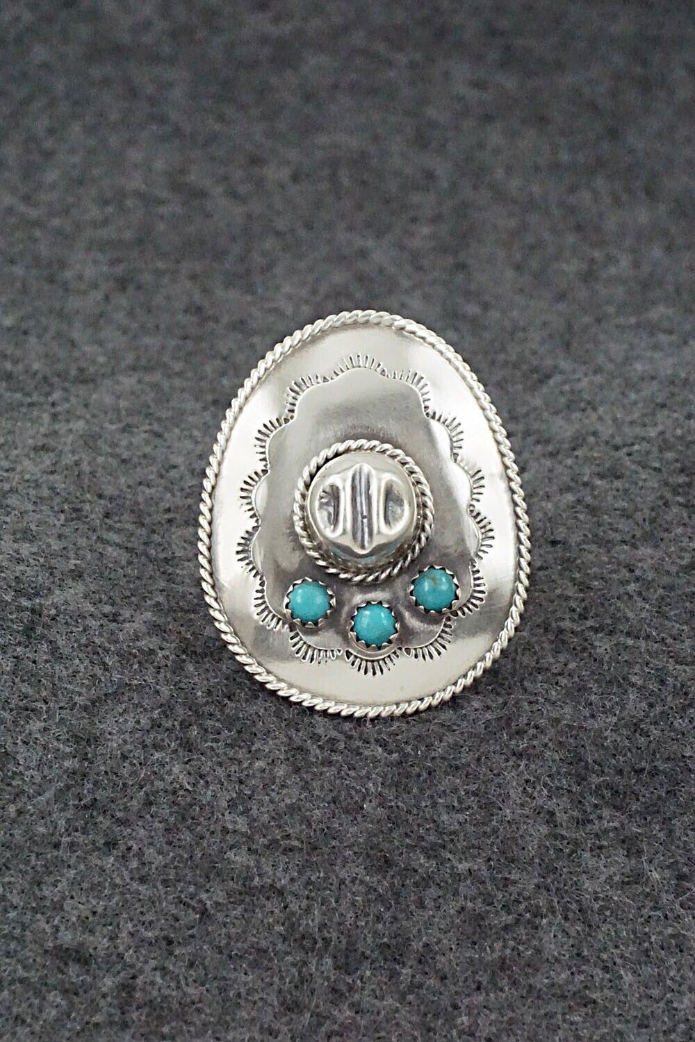 Turquoise & Sterling Silver Ring - Bobby Platero - Size 5