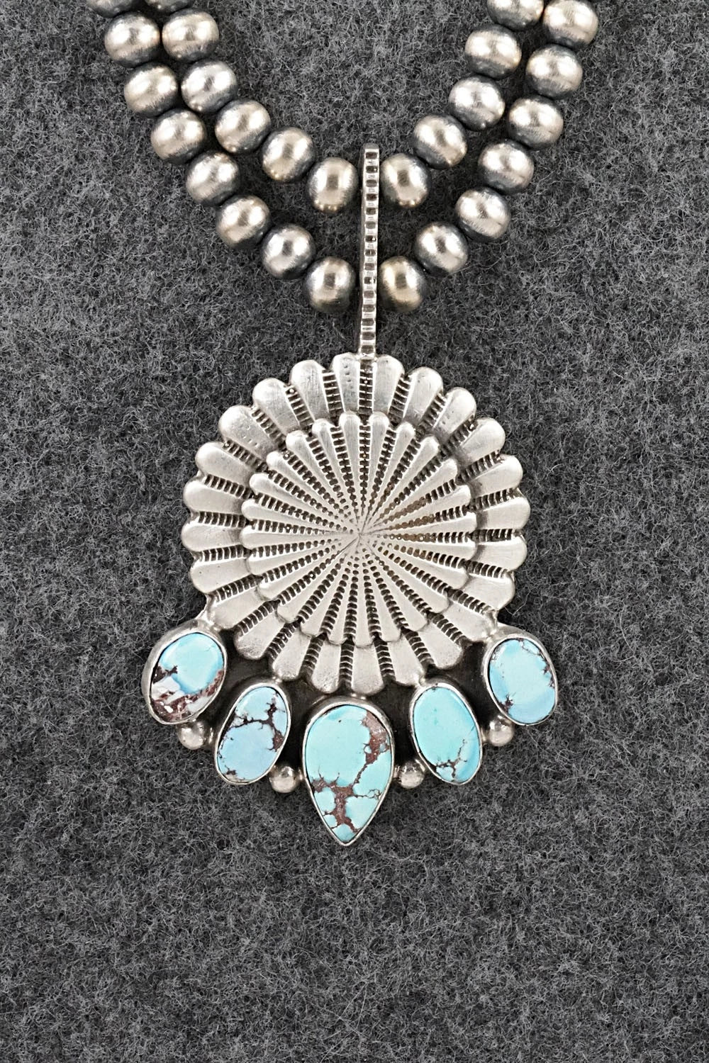 Turquoise & Sterling Silver Necklace - Tom Lewis