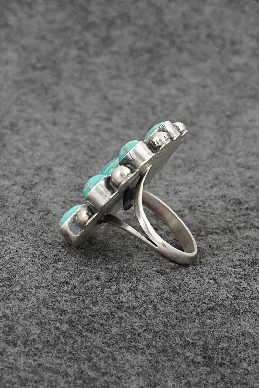 Turquoise & Sterling Silver Ring - Kathleen Livingston - Size Adjustable