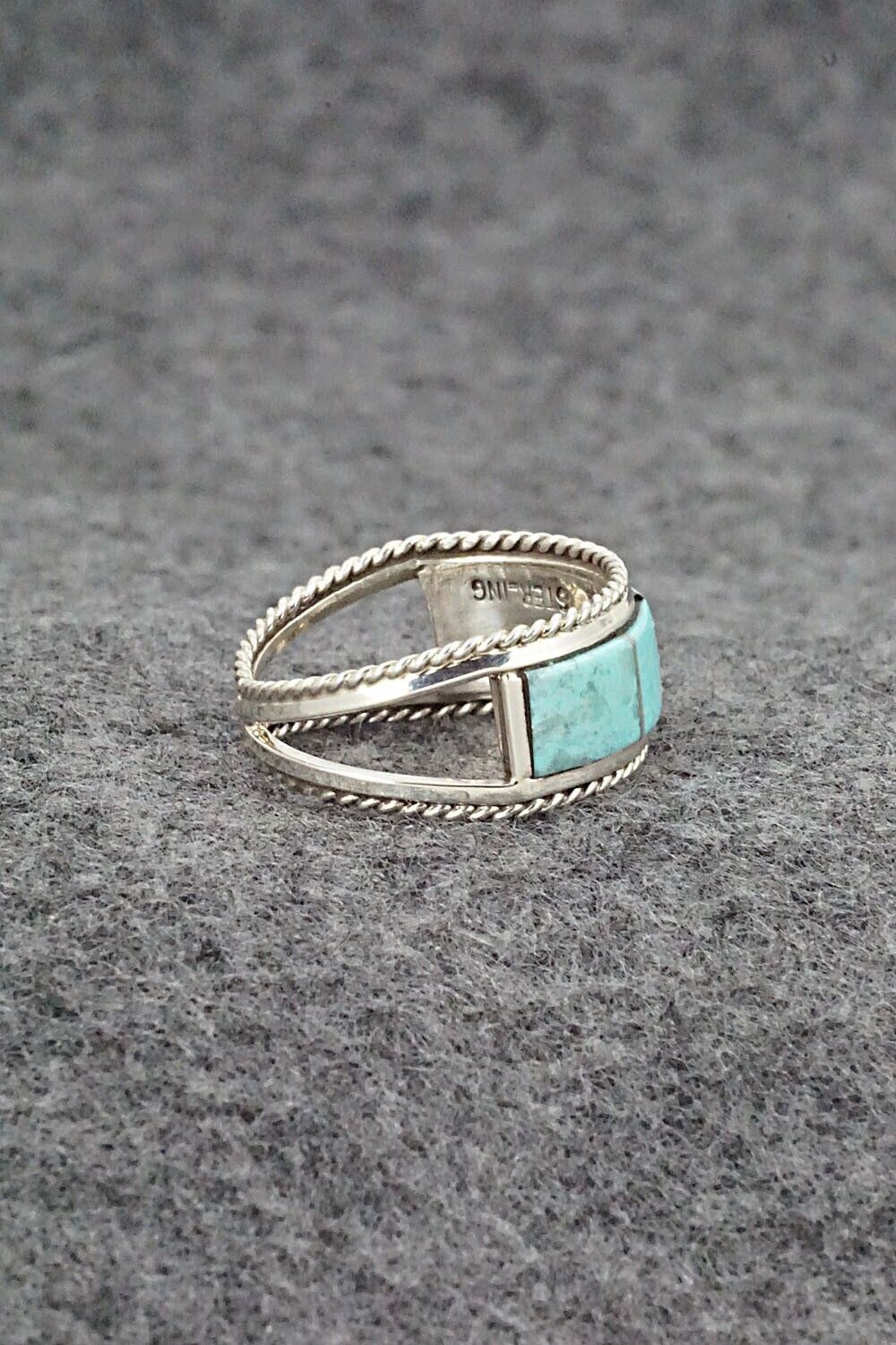 Turquoise & Sterling Silver Ring - Bruce Johnson - Size 6.5