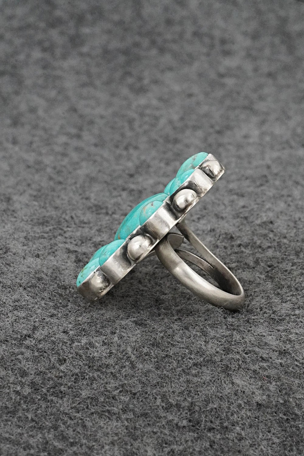 Turquoise & Sterling Silver Ring - Kathleen Livingston - Size Adjustable