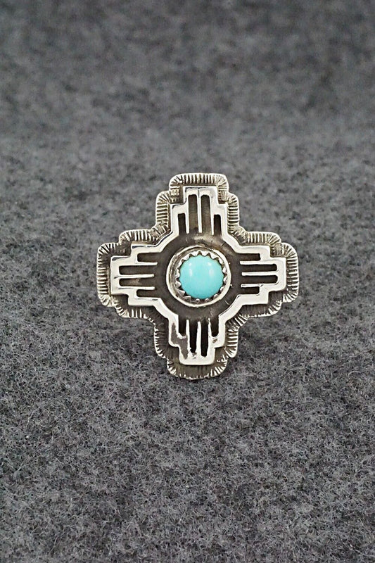 Turquoise and Sterling Silver Ring - Letricia Largo - Size 8
