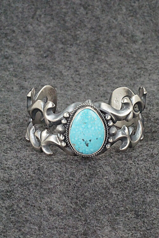 Turquoise & Sterling Silver Bracelet - Harrison Bitsue