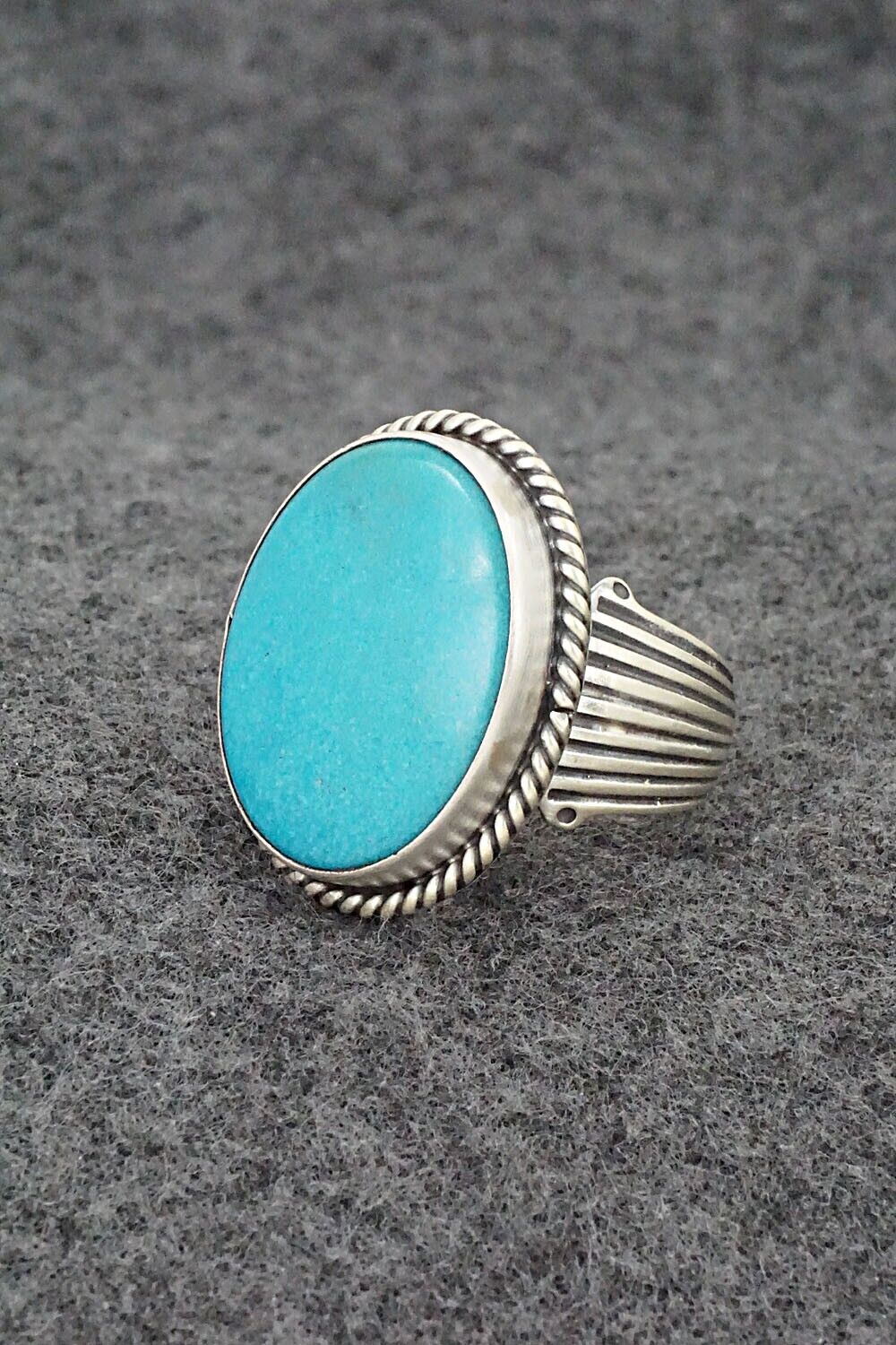 Turquoise & Sterling Silver Ring - Samuel Yellowhair - Size 7.5