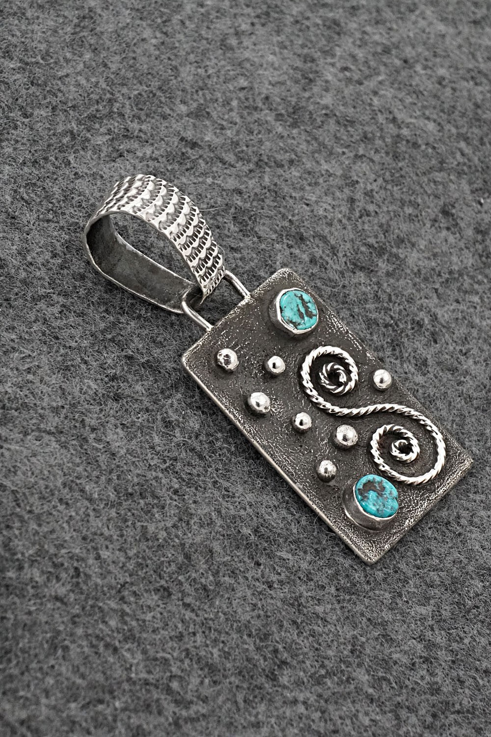 Turquoise & Sterling Silver Pendant - Ernest Rangel