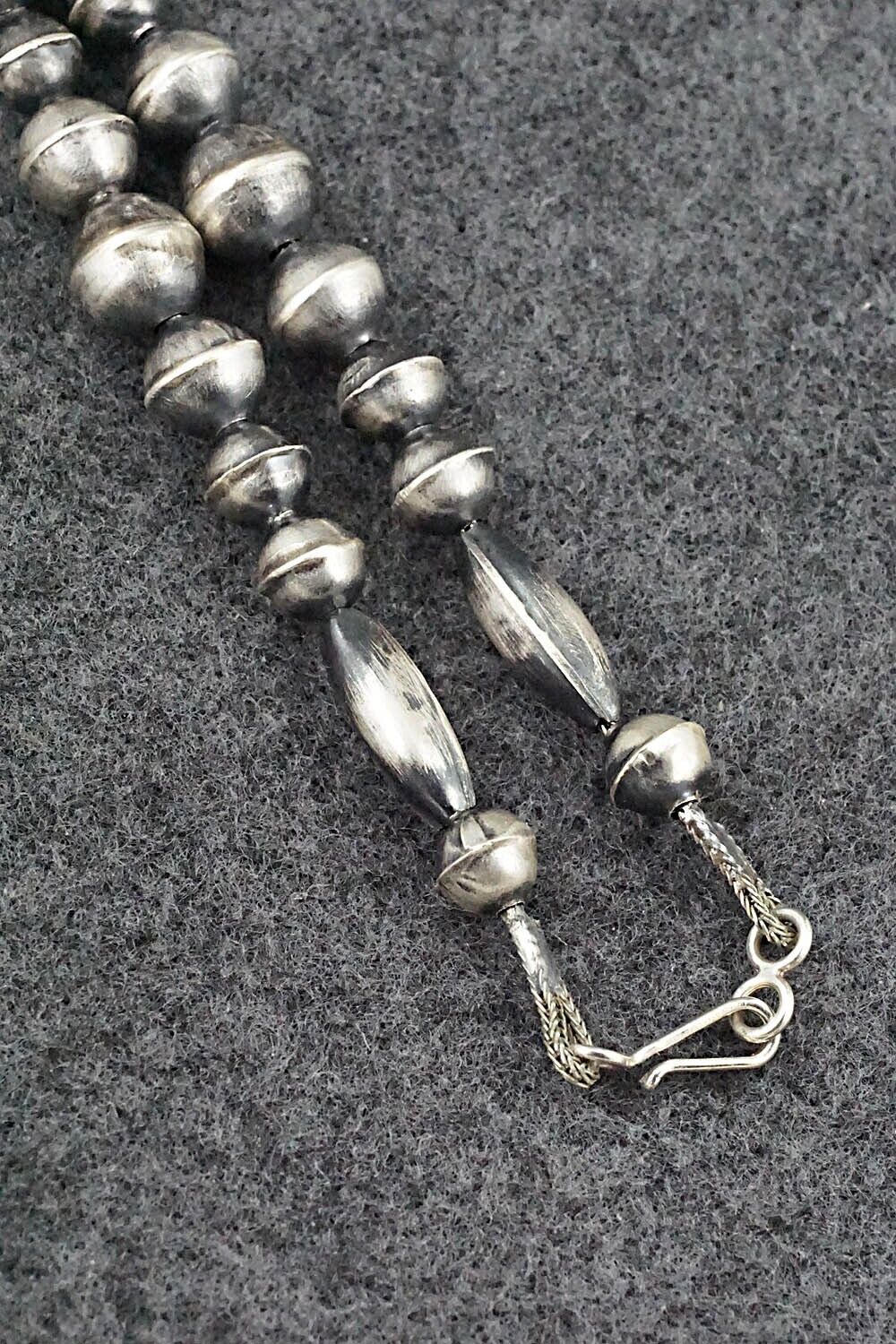 Sterling Silver Navajo Pearl Necklace 26" - Vintage