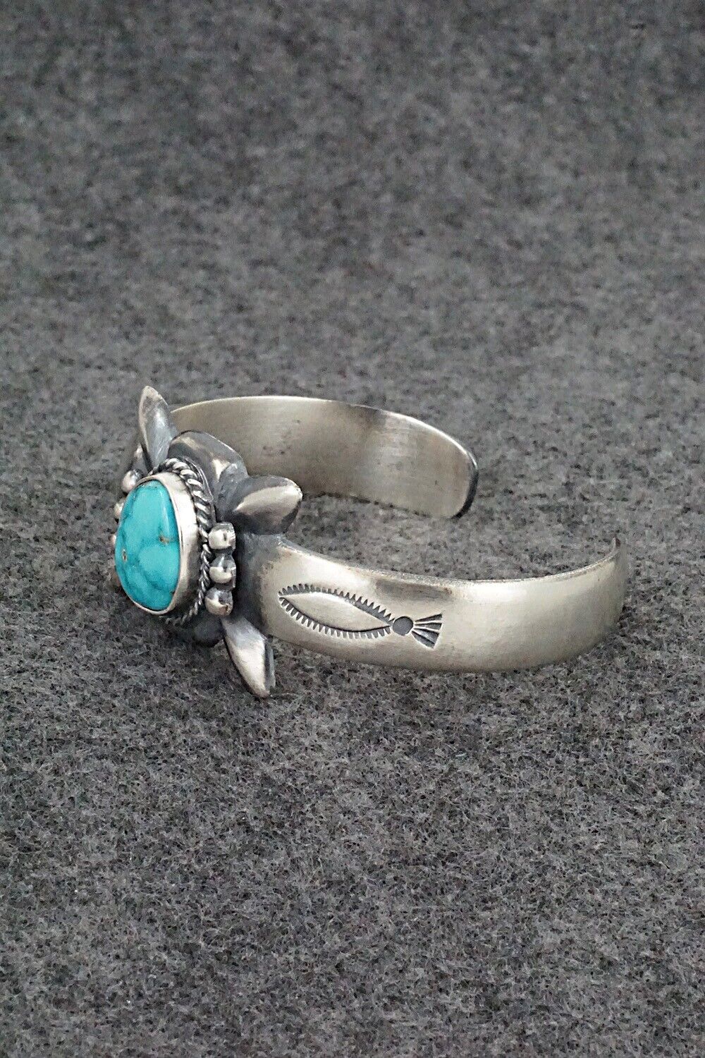 Turquoise & Sterling Silver Bracelet - Harrison Bitsue