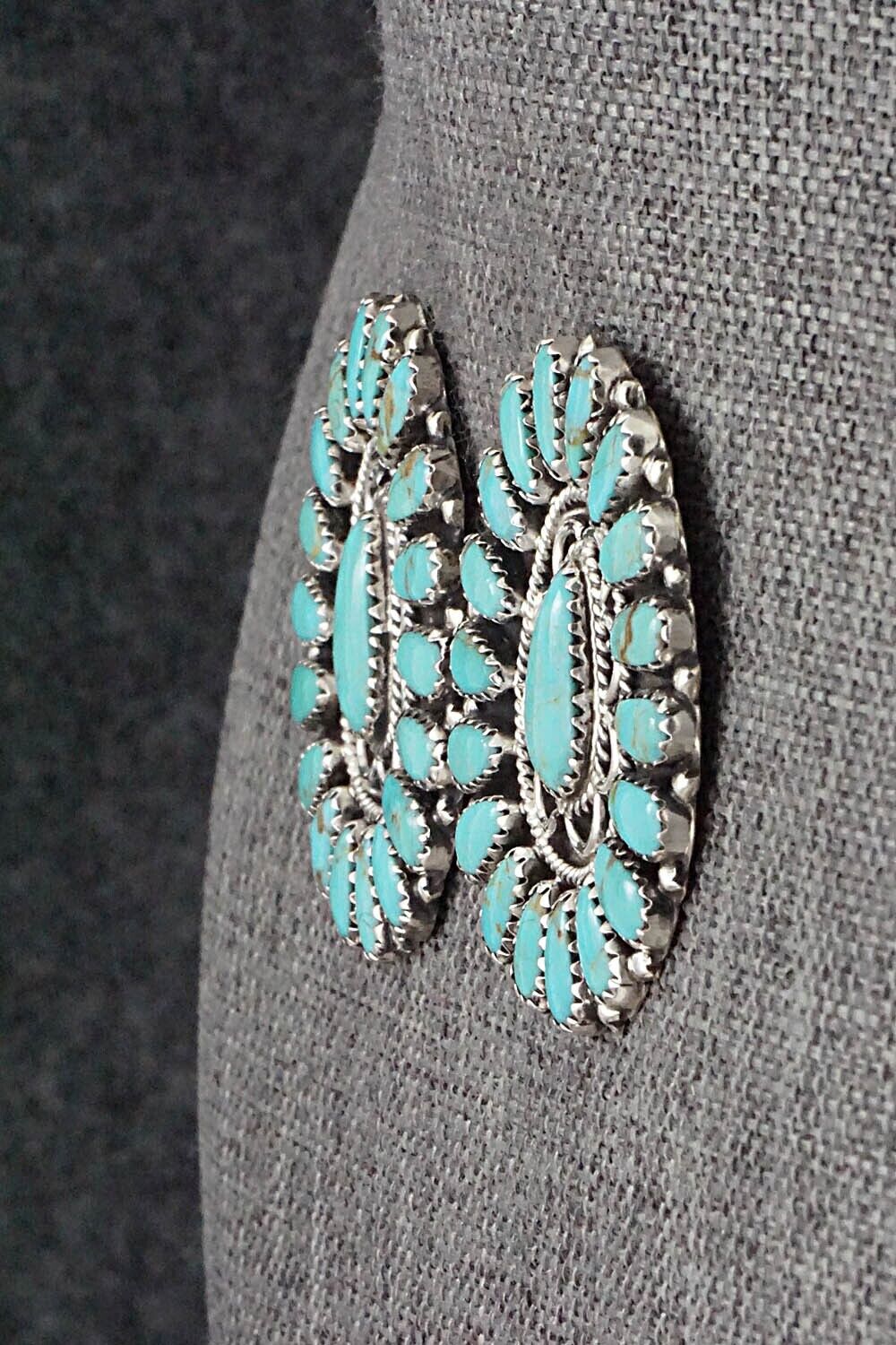 Turquoise and Sterling Silver Earrings - Zeita Begay