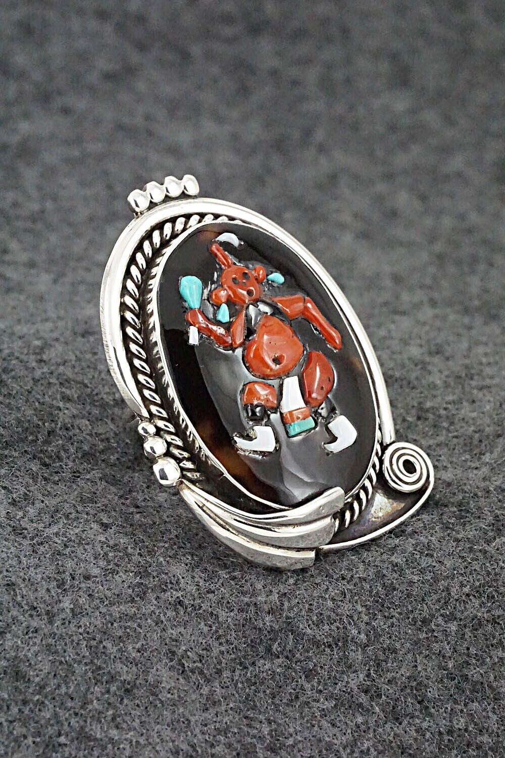 Multi Stone & Sterling Silver Ring - Augustine Pinto - Size 7