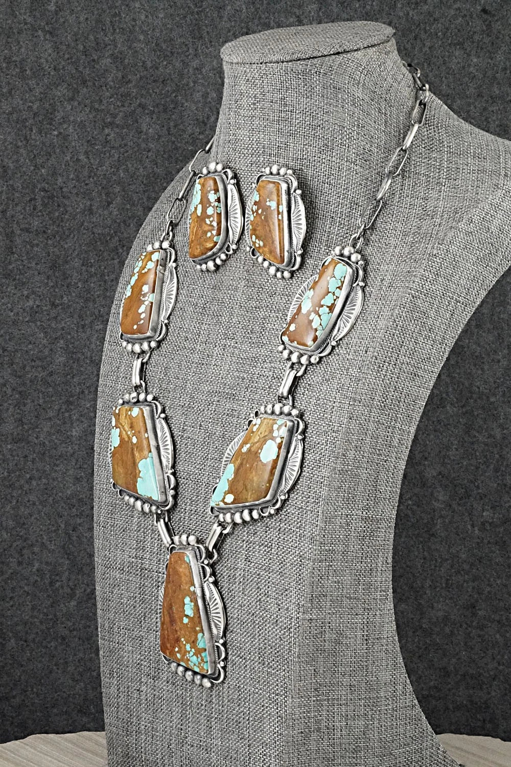 Turquoise & Sterling Silver Necklace and Earrings Set - Bob Becenti