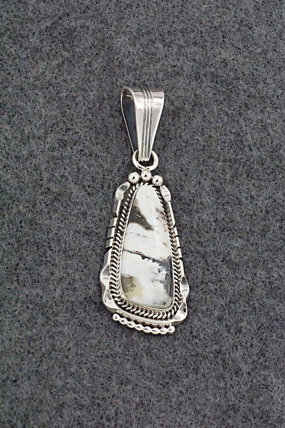 White Buffalo & Sterling Silver Pendant - Samuel Yellowhair