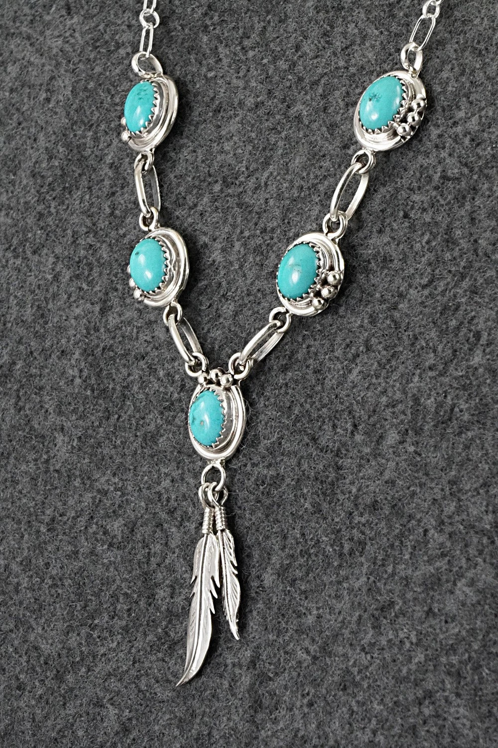 Turquoise & Sterling Silver Necklace - Verley Betone