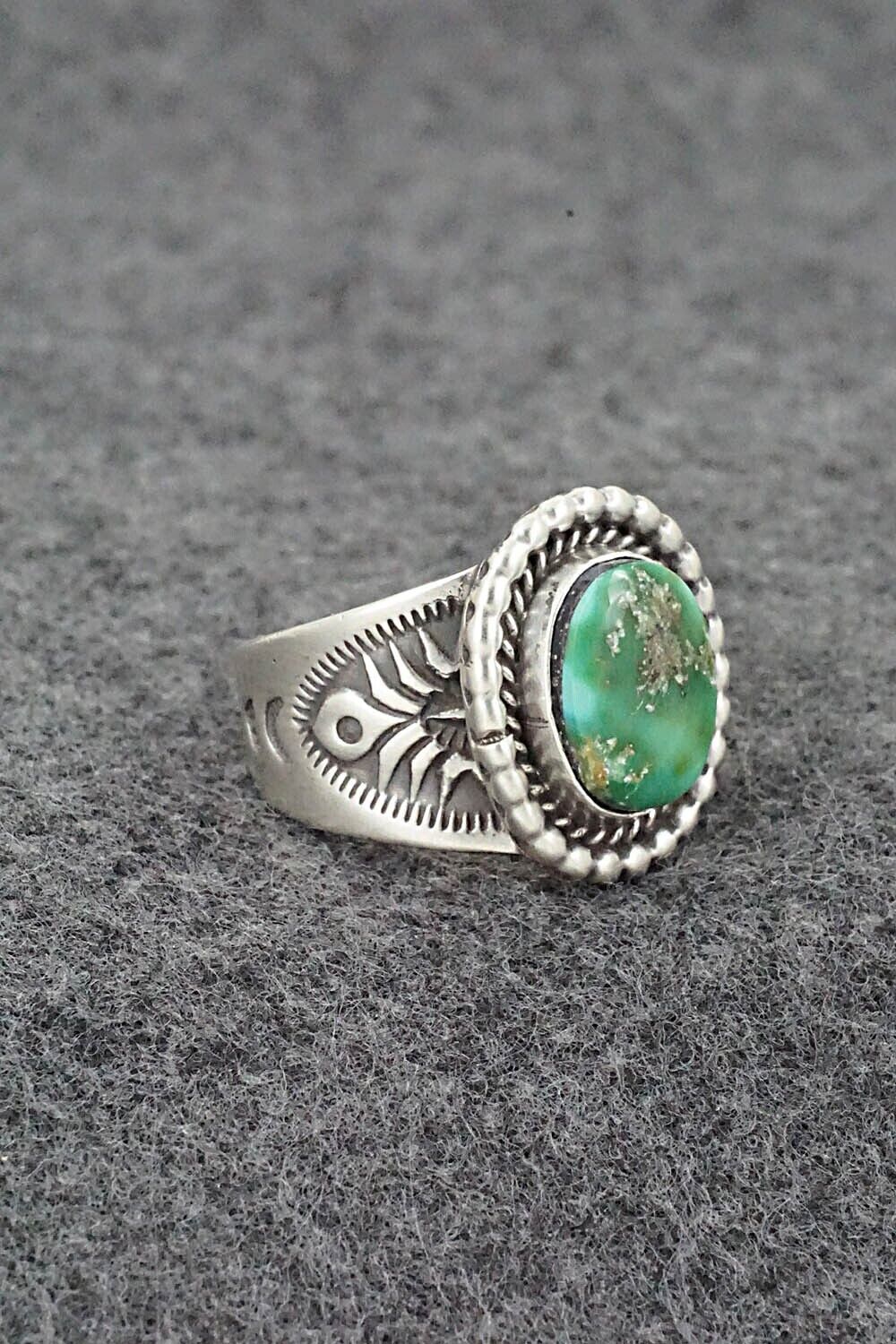 Turquoise & Sterling Silver Ring - Samuel Yellowhair - Size 8.5