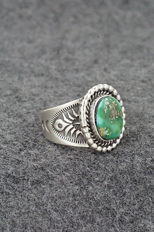 Turquoise & Sterling Silver Ring - Samuel Yellowhair - Size 8.5