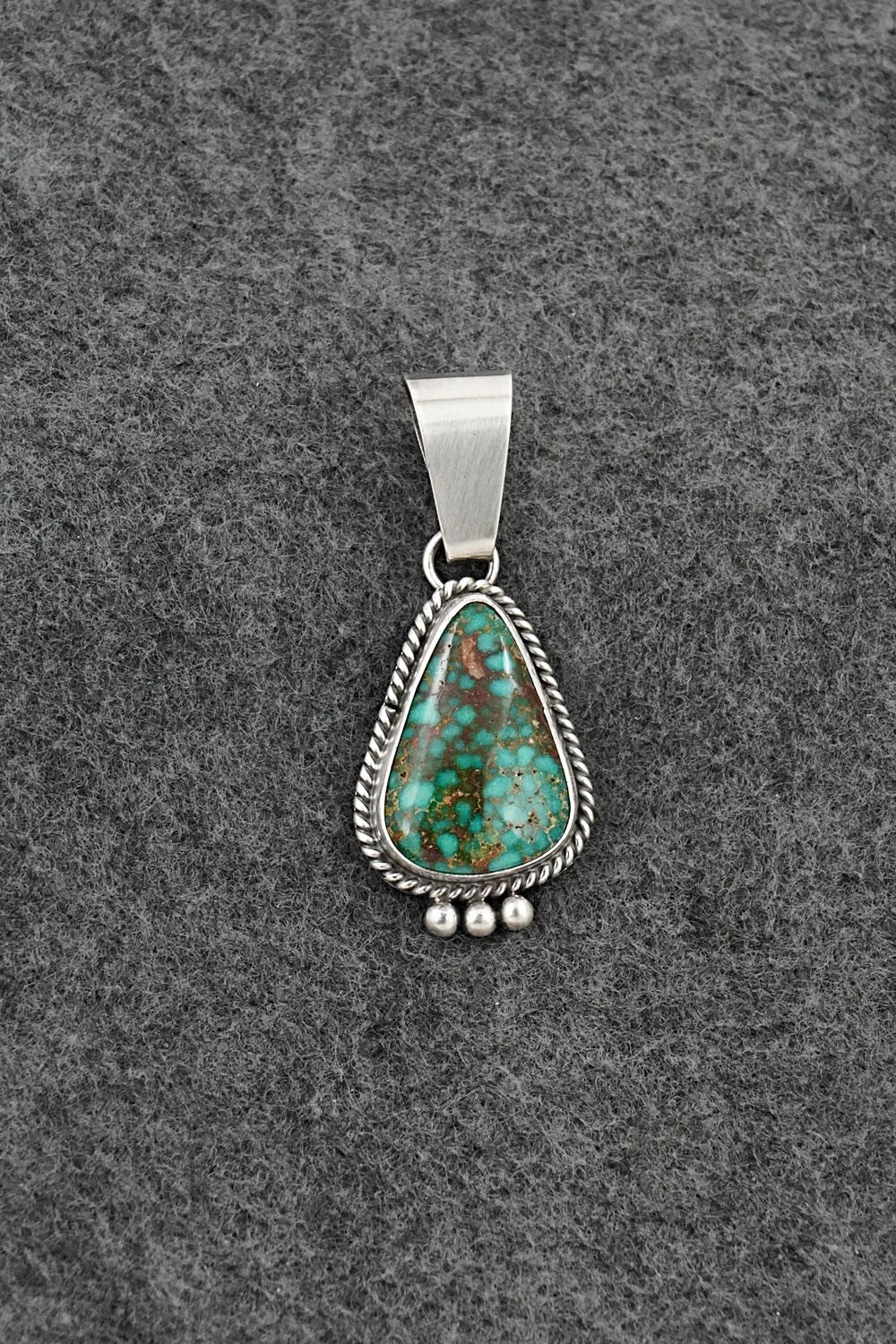 Turquoise & Sterling Silver Pendant - Eugene Gruber