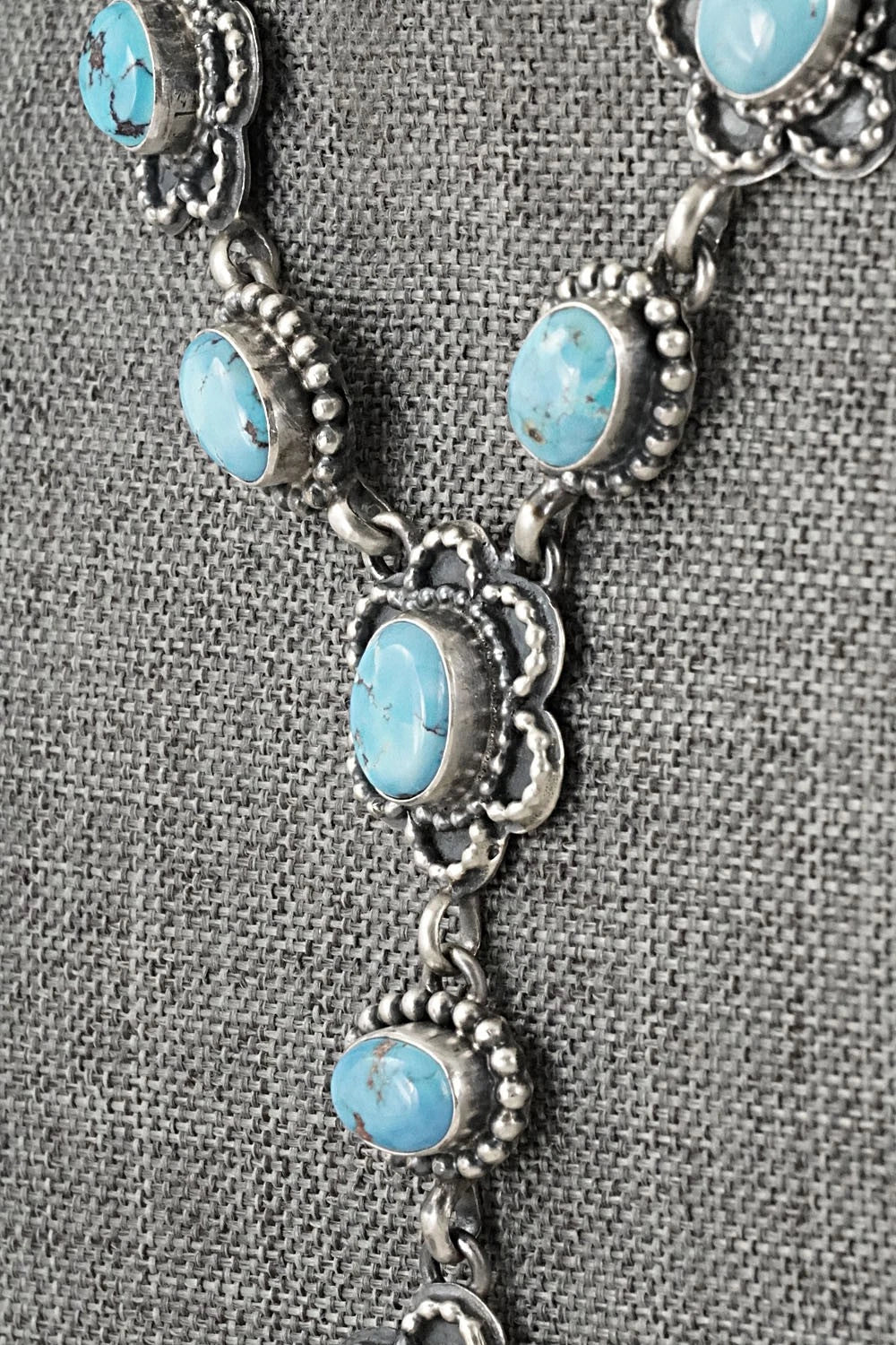 Turquoise & Sterling Silver Necklace and Earrings Set - Darrin Livingston