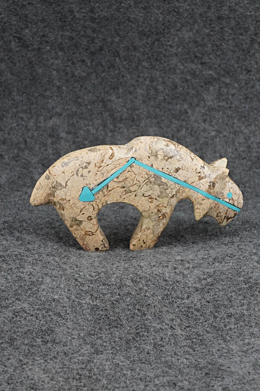 Bobcat Zuni Fetish Carving - Kenric Laiwakete
