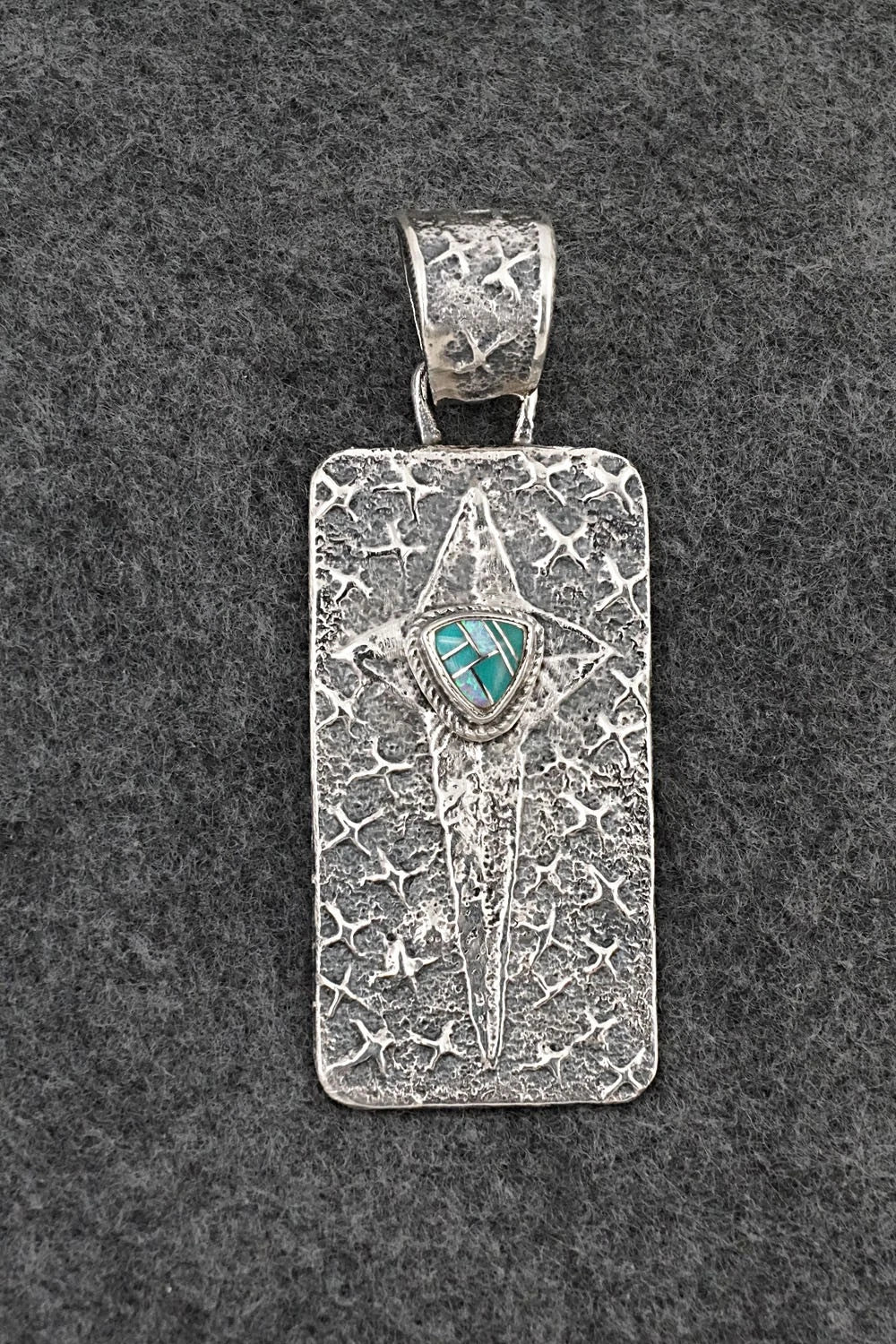 Turquoise, Opalite & Sterling Silver Pendant - Dylon Reed Arviso