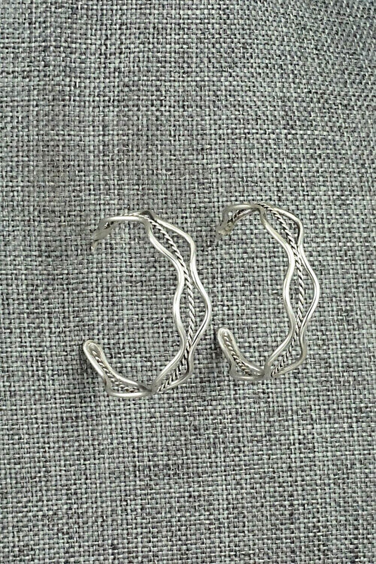 Sterling Silver Hoop Earrings - Elaine Tahe