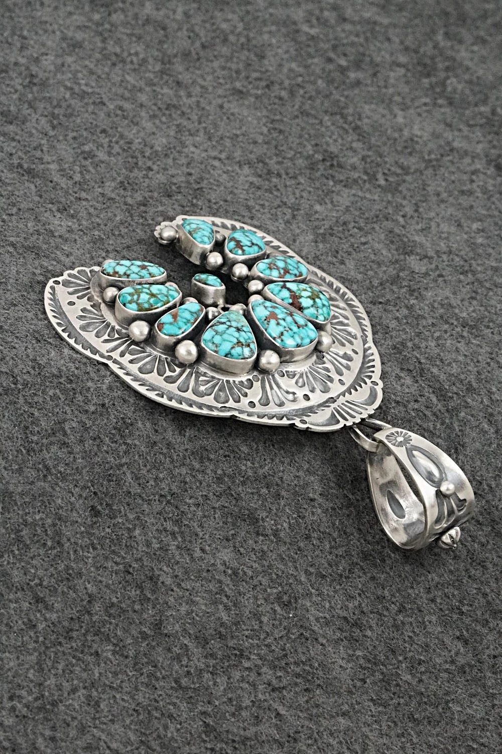 Turquoise & Sterling Silver Naja Pendant - Mark Yazzie