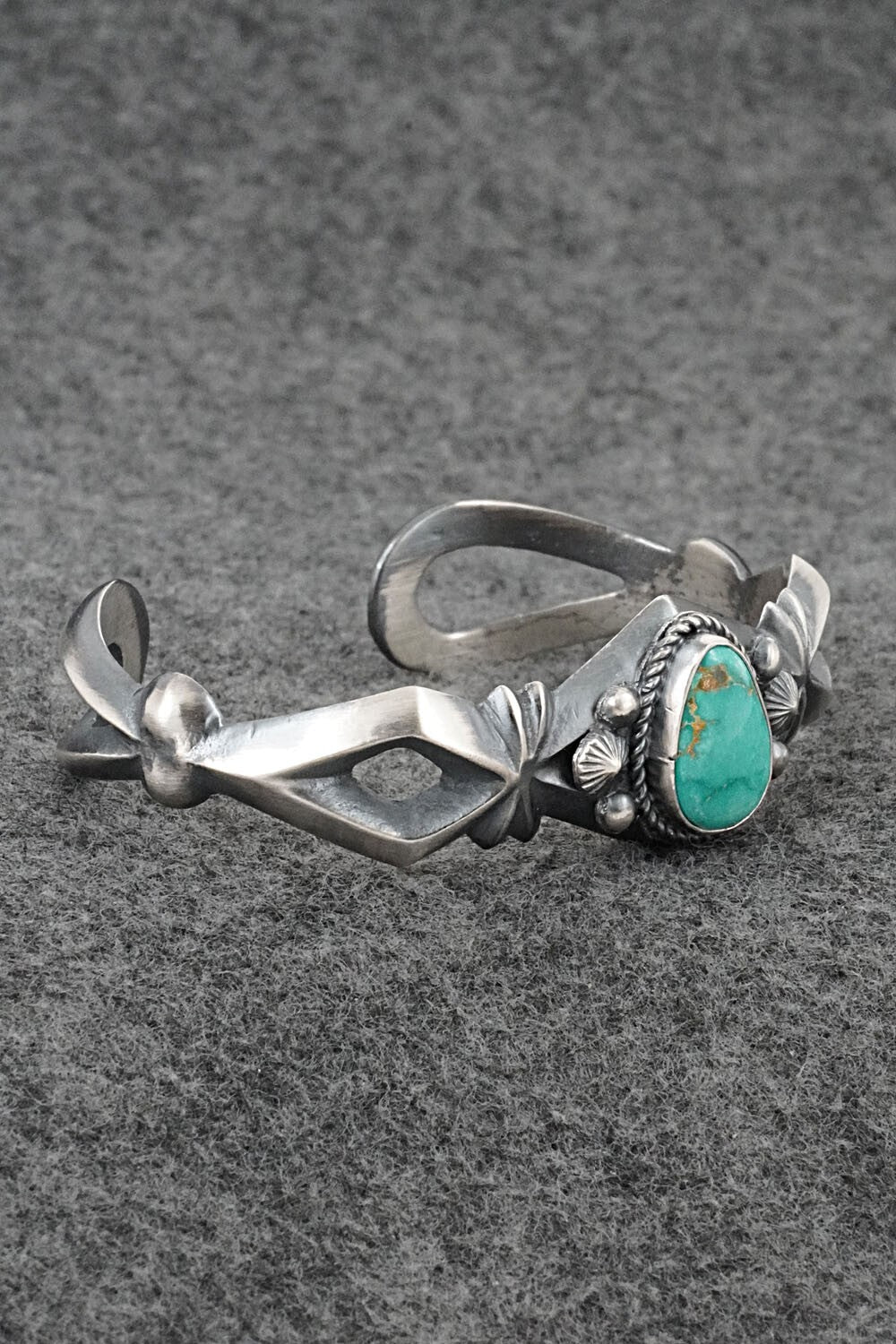 Turquoise & Sterling Silver Bracelet - Harrison Bitsue